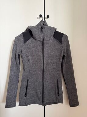 Women's Gray Full-Zip Hooded Jacket